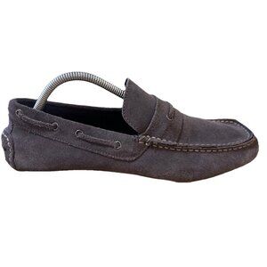 Bedstu Mens Gray Suede Leather Slip On Shoes Sz 9 Driving Moccasins